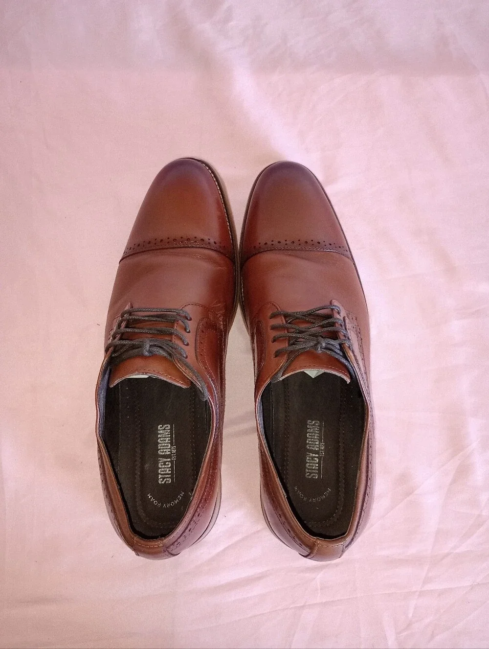 Stacy Adams Dickinson Cognac Cap Toe Oxford Dress Shoes Men’s Size 12